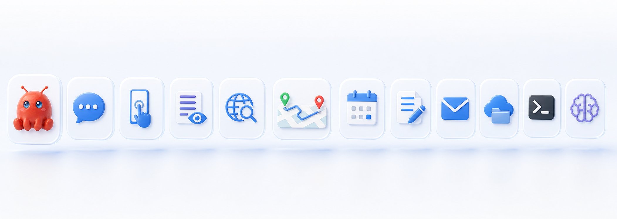 Abstract strip of Mobile Claw capability icons